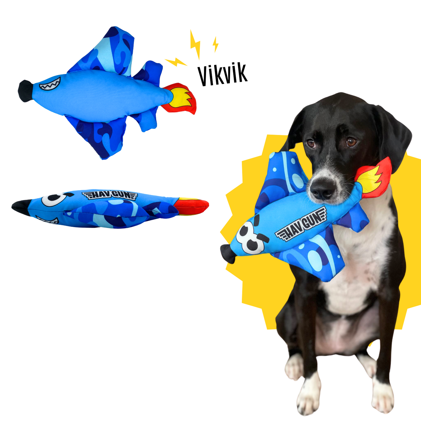 HavGun Uçak Sesli Peluş Köpek Oyuncağı