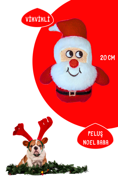 Yılbaşı 3’lü Köpek Oyuncak Seti – Peluş & Çekiştirme Noel Oyuncakları