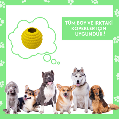 Doğal Kauçuk Mama Saklamalı Köpek Oyun Topu