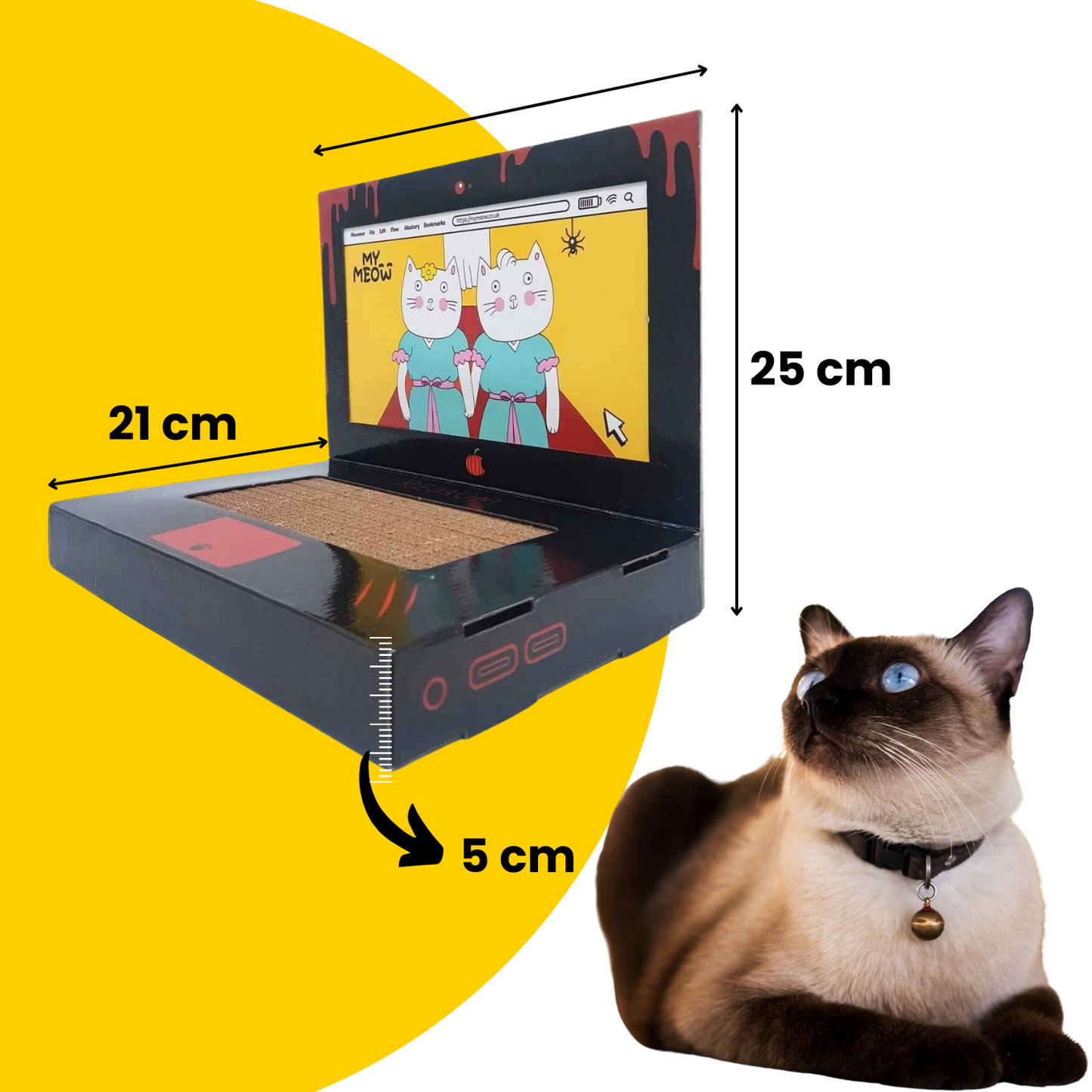 Laptop Tasarımlı Kedi Tırmalama Kartonu 30 cm