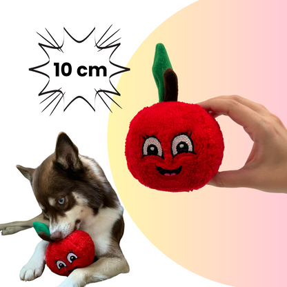 Sevimli Kırmızı Elma Sesli Peluş Köpek Oyuncağı