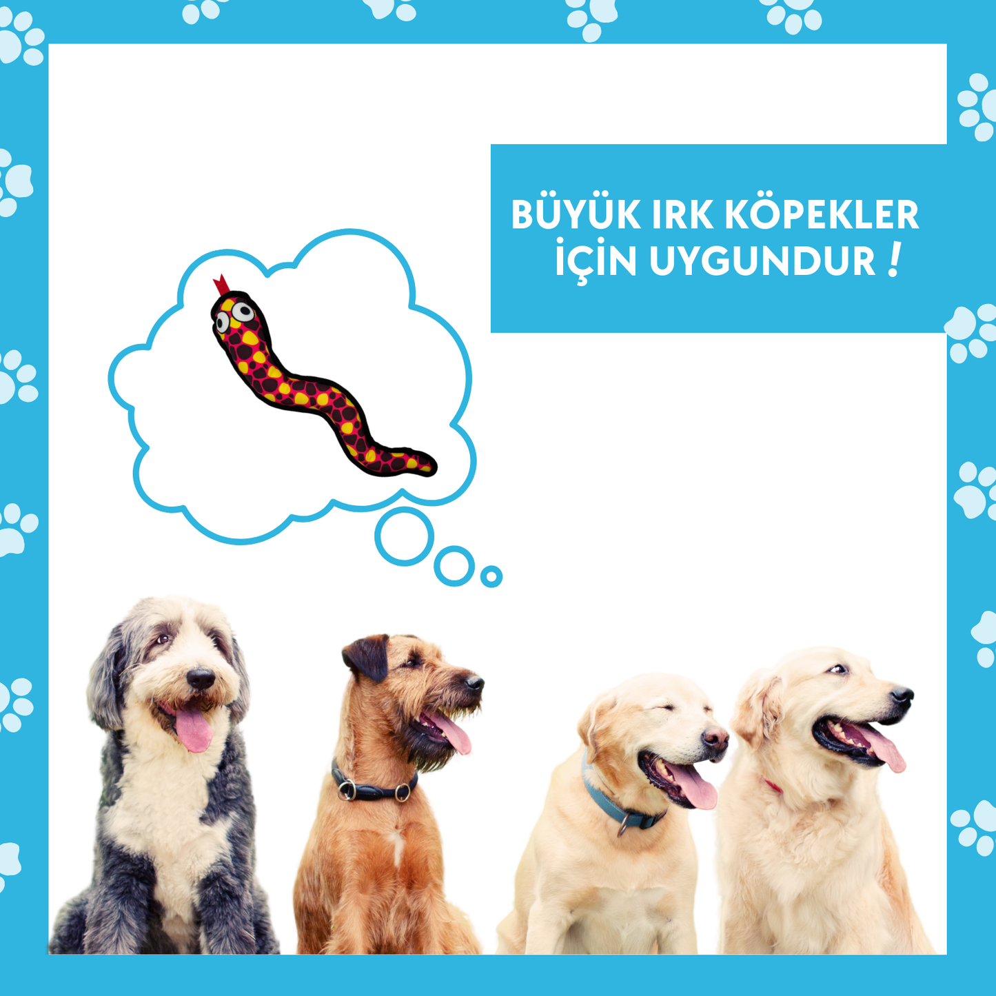 Vikvik Sesli Peluş Yılan Köpek Oyuncağı