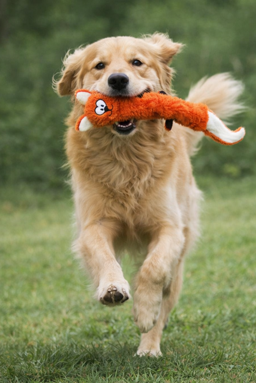 Foxy Hışırtılı Peluş Köpek Oyuncağı - Tilki Figürlü Köpek Oyuncağı