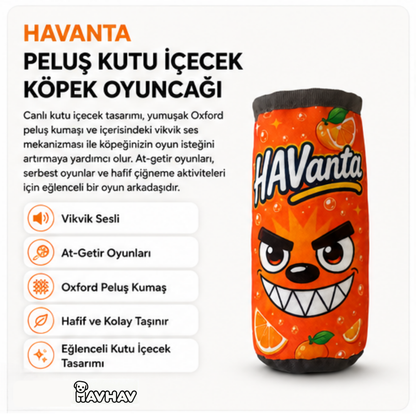 HAVanta Peluş Kutu İçecek Köpek Oyuncağı | Vikvik Sesli, At-Getir ve İnteraktif Oyun