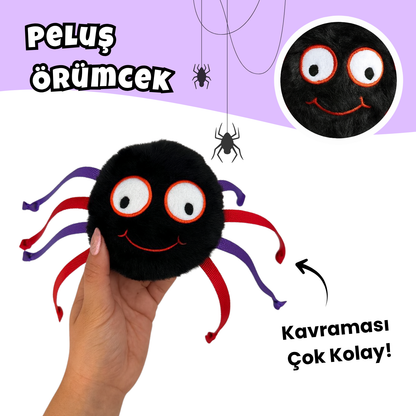 Havhav Cadılar Bayramı Temalı Köpek Oyuncak Seti | Hışırtılı Peluş Terlik, Peluş Örümcek ve Göz Oyun Topu