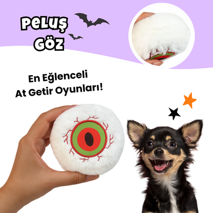 Havhav Cadılar Bayramı Temalı Köpek Oyuncak Seti | Hışırtılı Peluş Terlik, Peluş Örümcek ve Göz Oyun Topu