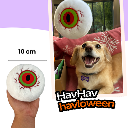 Havhav Cadılar Bayramı Temalı Köpek Oyuncak Seti | Hışırtılı Peluş Terlik, Peluş Örümcek ve Göz Oyun Topu