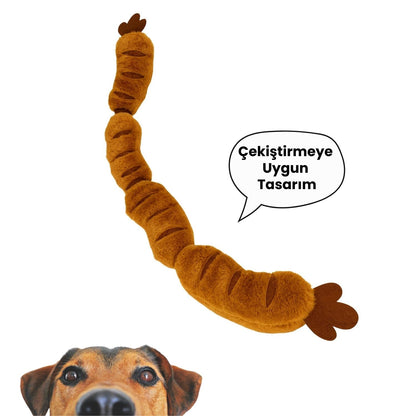 Peluş Sosis Köpek Oyuncağı | 65 CM Dayanıklı Çekiştirme Oyuncağı