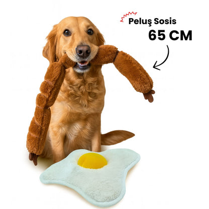 Peluş Sosis Köpek Oyuncağı | 65 CM Dayanıklı Çekiştirme Oyuncağı
