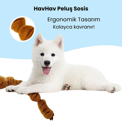 Peluş Sosis Köpek Oyuncağı | 65 CM Dayanıklı Çekiştirme Oyuncağı