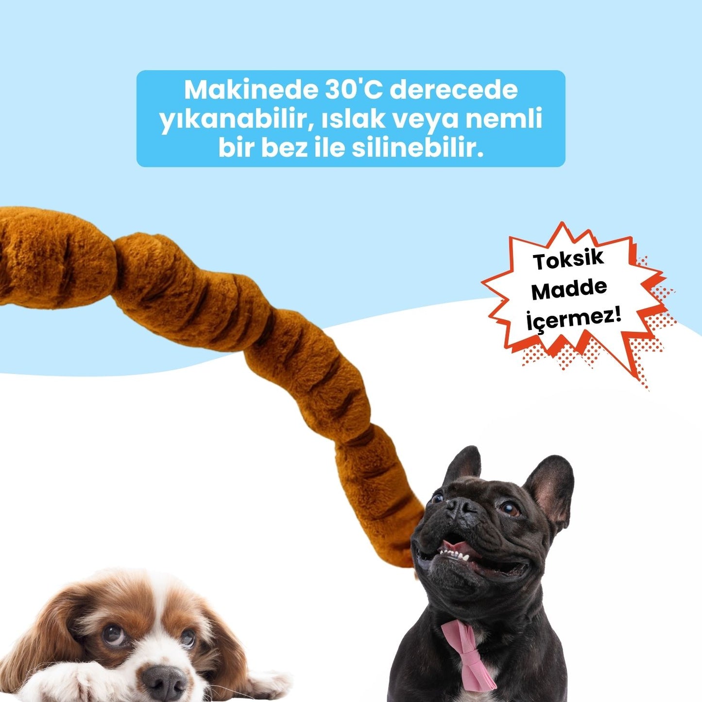 Peluş Sosis Köpek Oyuncağı | 65 CM Dayanıklı Çekiştirme Oyuncağı