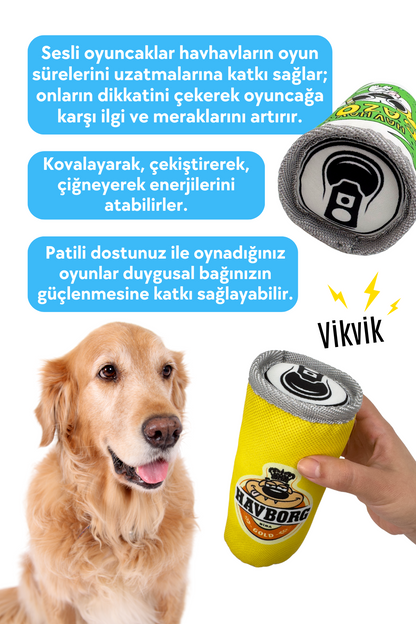 HavHavMarket 5 Adet Sesli Peluş Kutu İçecek Köpek Oyuncakları