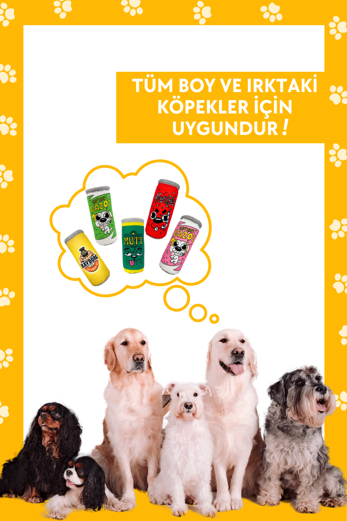 HavHavMarket 5 Adet Sesli Peluş Kutu İçecek Köpek Oyuncakları