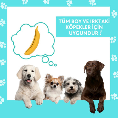 Kauçuk Muz Köpek Oyuncağı Içine Ödül Maması Koyulabilir Köpek Zeka Oyuncağı