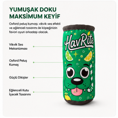 HAVrite Peluş Kutu İçecek Köpek Oyuncağı | Vikvik Sesli, At-Getir Köpek Oyuncağı