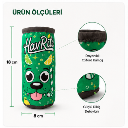 HAVrite Peluş Kutu İçecek Köpek Oyuncağı | Vikvik Sesli, At-Getir Köpek Oyuncağı