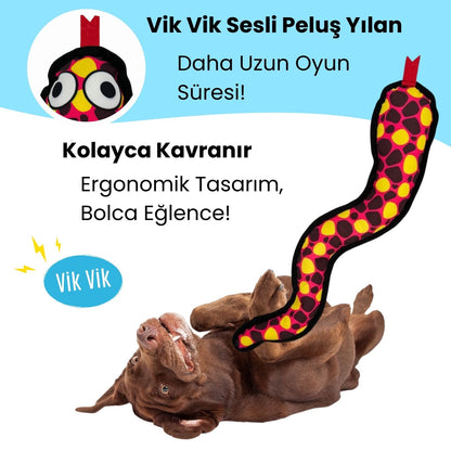 Peluş Yılan Köpek Oyuncağı | VikVik Sesli Köpek Oyun Arkadaşı