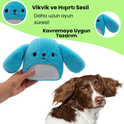 Peluş Tavşan Köpek Oyuncağı | Hışırtı Sesli Köpek Oyun Arkadaşı