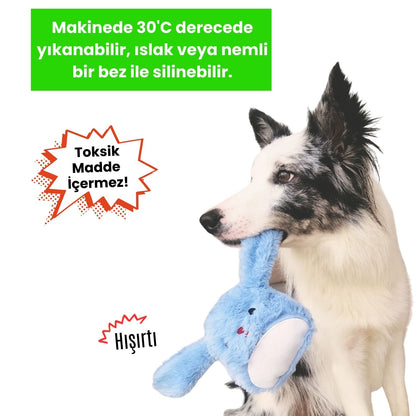 Peluş Tavşan Köpek Oyuncağı | Hışırtı Sesli Köpek Oyun Arkadaşı