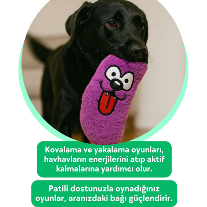 Tombik Patlıcan Peluş Köpek Oyuncağı | Hışırtı Sesli Mor Köpek Oyun Uyku Arkadaşı