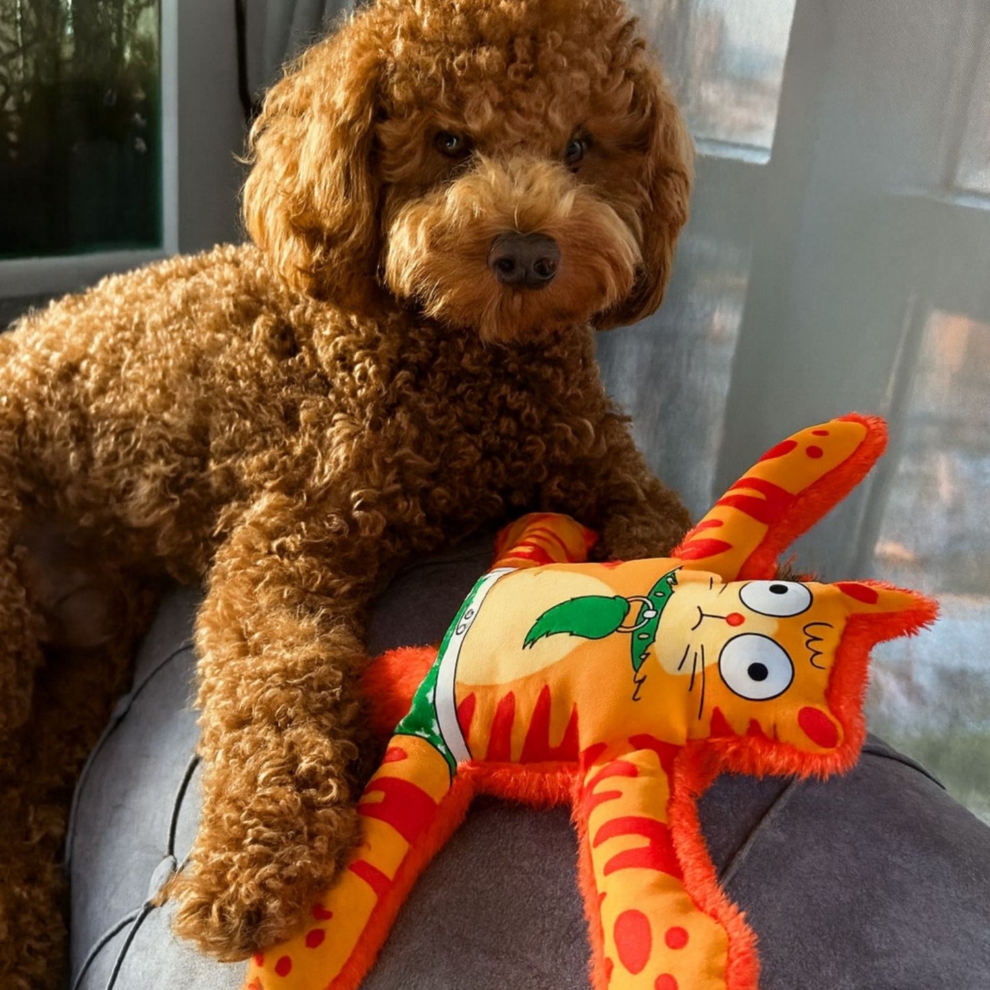 Mihav Sesli Köpek Oyuncağı | Vikvik ve Hışırtılı Kedi Şekilli Aktivite Oyuncağı