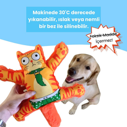 Mihav Sesli Köpek Oyuncağı | Vikvik ve Hışırtılı Kedi Şekilli Aktivite Oyuncağı
