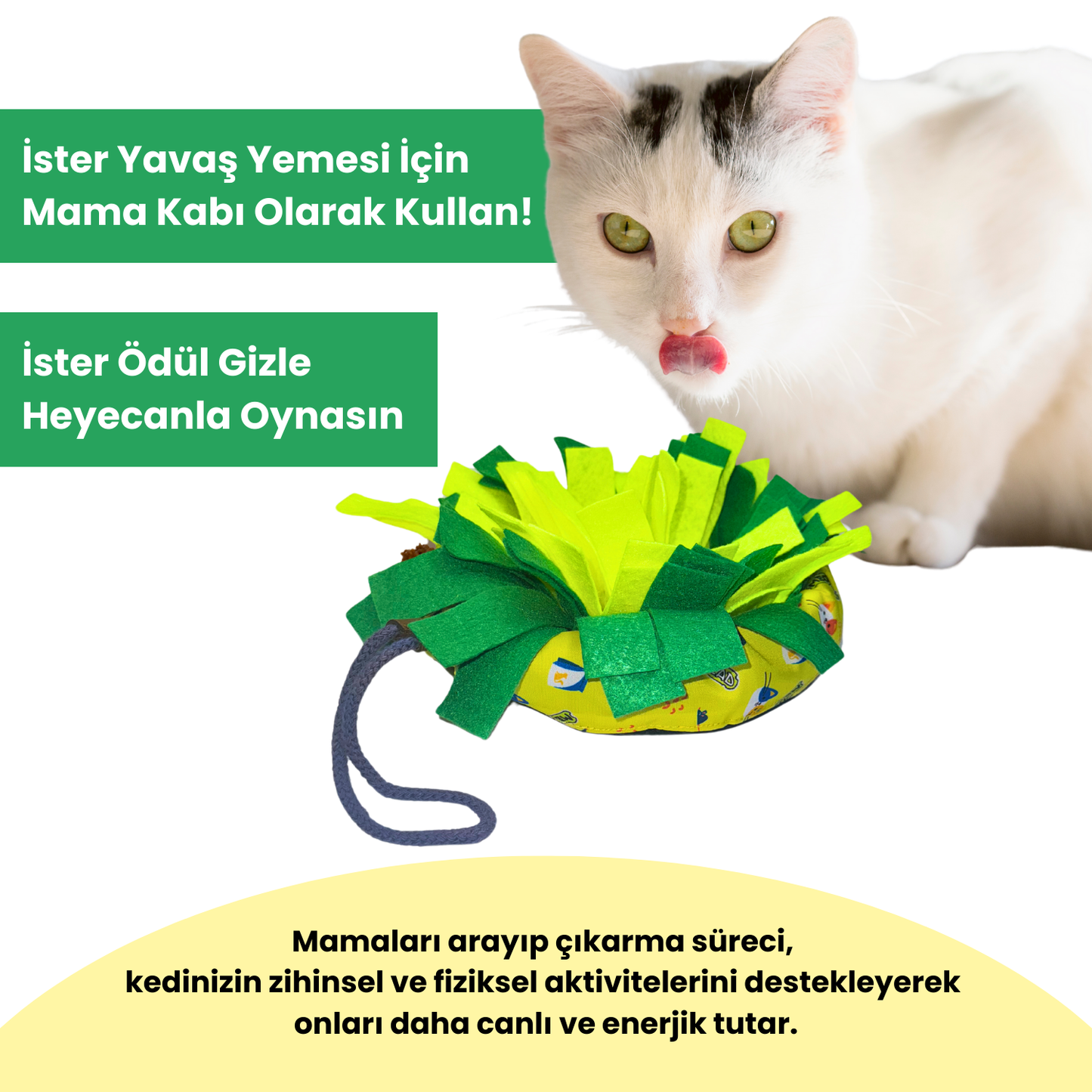 Meowsalad Mama Saklamalı Koklama Matı Kedi ve Küçük/Orta Irk Köpek Zeka Oyuncağı