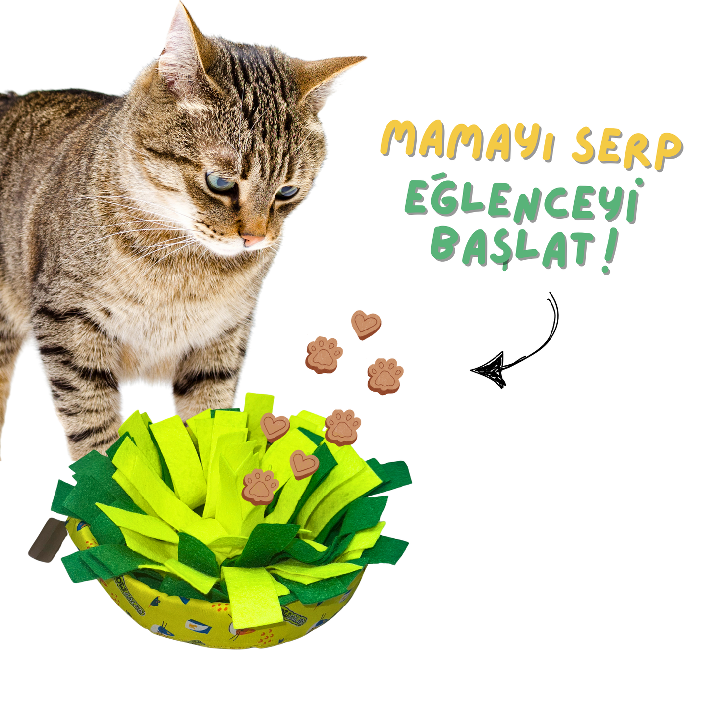 Meowsalad Mama Saklamalı Koklama Matı Kedi ve Küçük/Orta Irk Köpek Zeka Oyuncağı