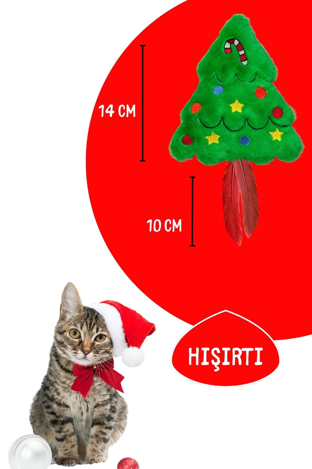 Yılbaşı 3’lü Kedi Oyuncak Seti – Noel Baba, Kardan Adam & Yılbaşı Ağacı Kedi Oyuncakları