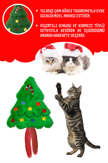 Yılbaşı 3’lü Kedi Oyuncak Seti – Noel Baba, Kardan Adam & Yılbaşı Ağacı Kedi Oyuncakları