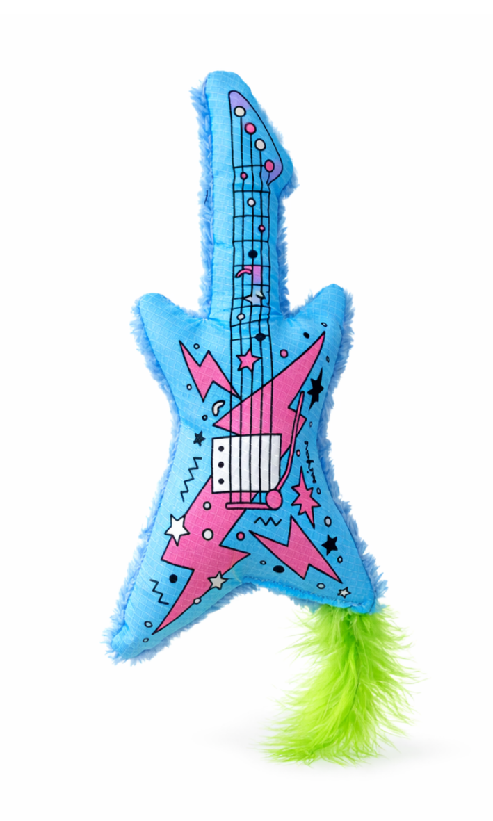 Miyav Gitar Şeklinde Catnipli Peluş Kedi Oyuncağı
