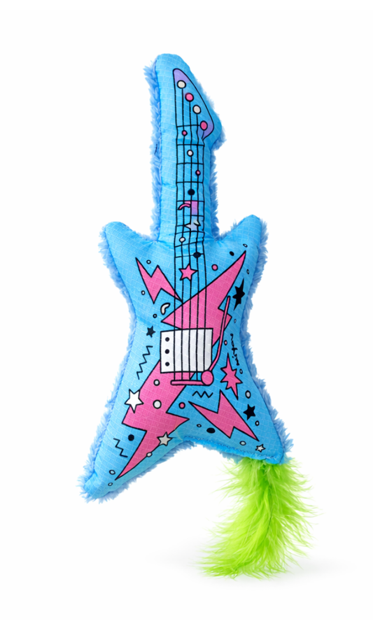 Miyav Gitar Şeklinde Catnipli Peluş Kedi Oyuncağı