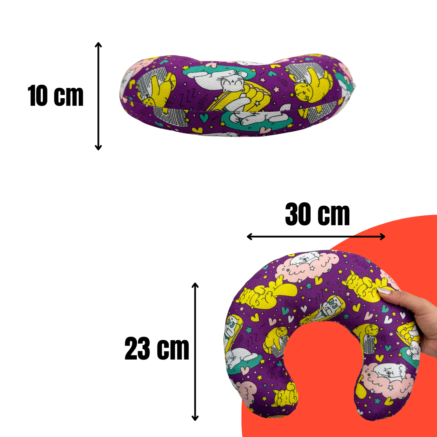 PisiPisiesta Kedi Yastığı Mor Renkli Kedi Sarılma ve Uyku Minderi 30 cm