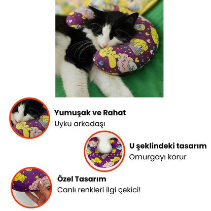 PisiPisiesta 4'lü Kedi Oyuncak Seti Kedi Yastığı, Kedi Oltası ve Catnipli Peluş Kedi Oyuncakları