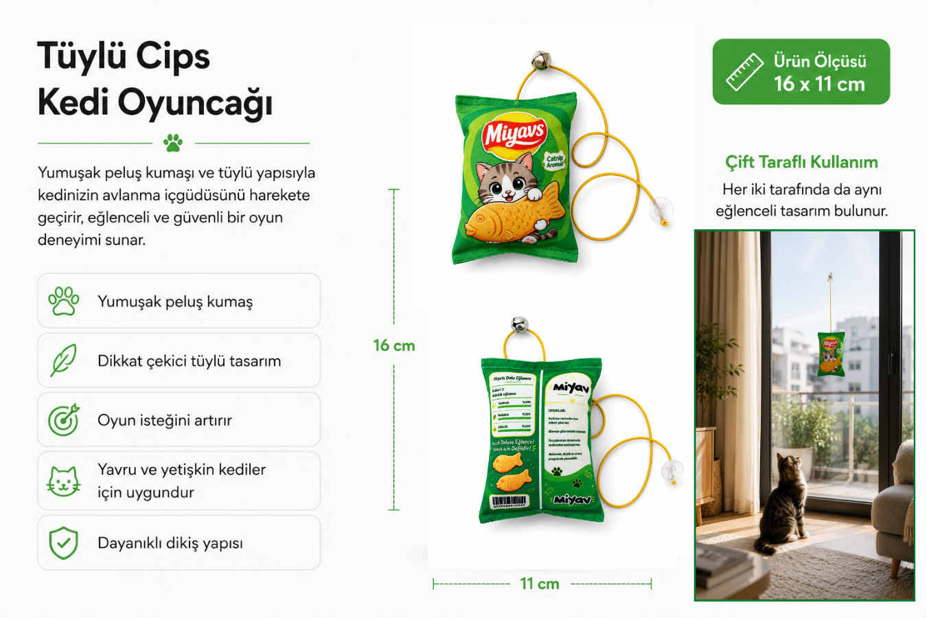 4'lü Kedi Oyuncak Seti PisiPisiesta Kedi Oyun Kutusu