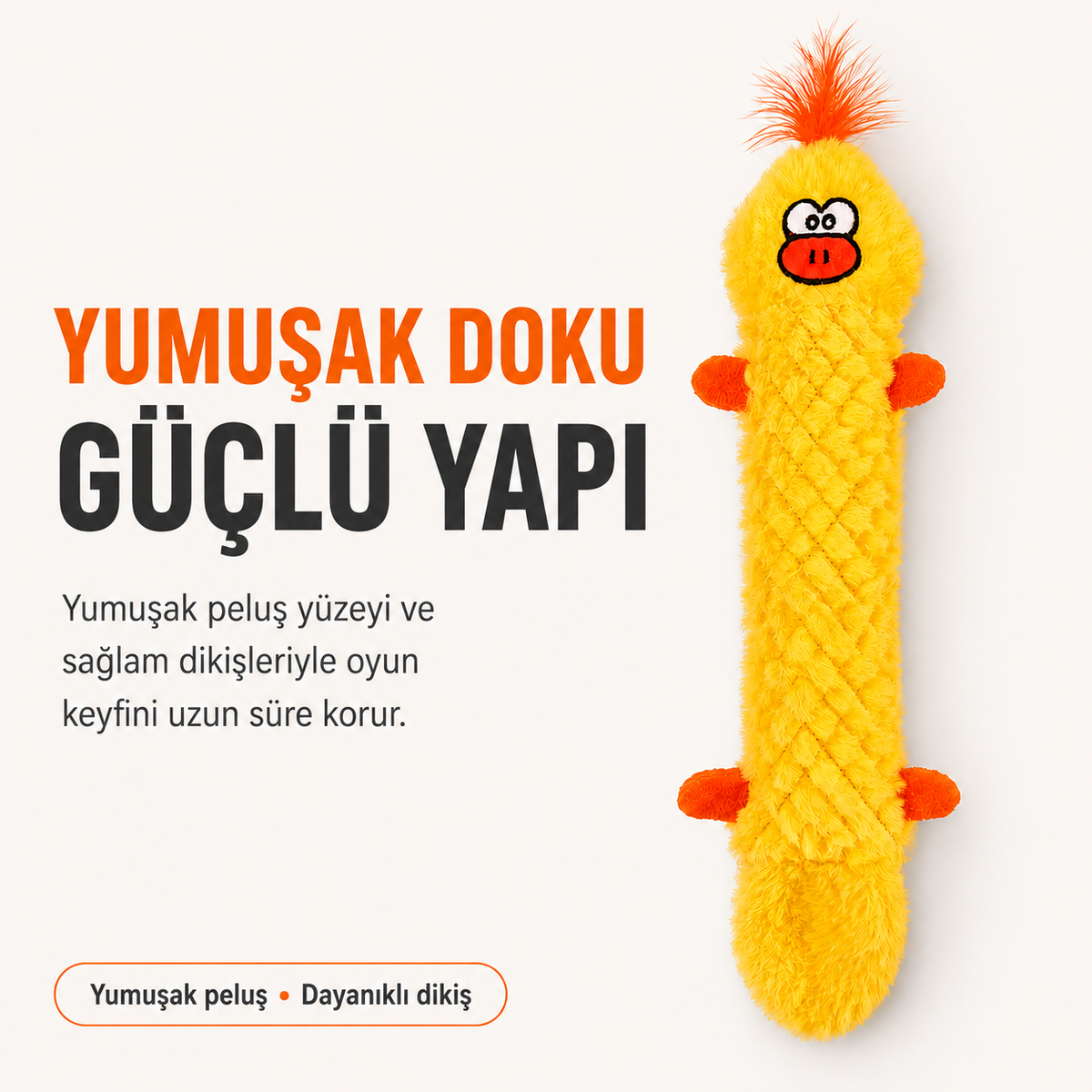 Havhav Ördek Köpek Oyuncağı – At Getir ve Çekiştirme Oyuncağı 40 cm