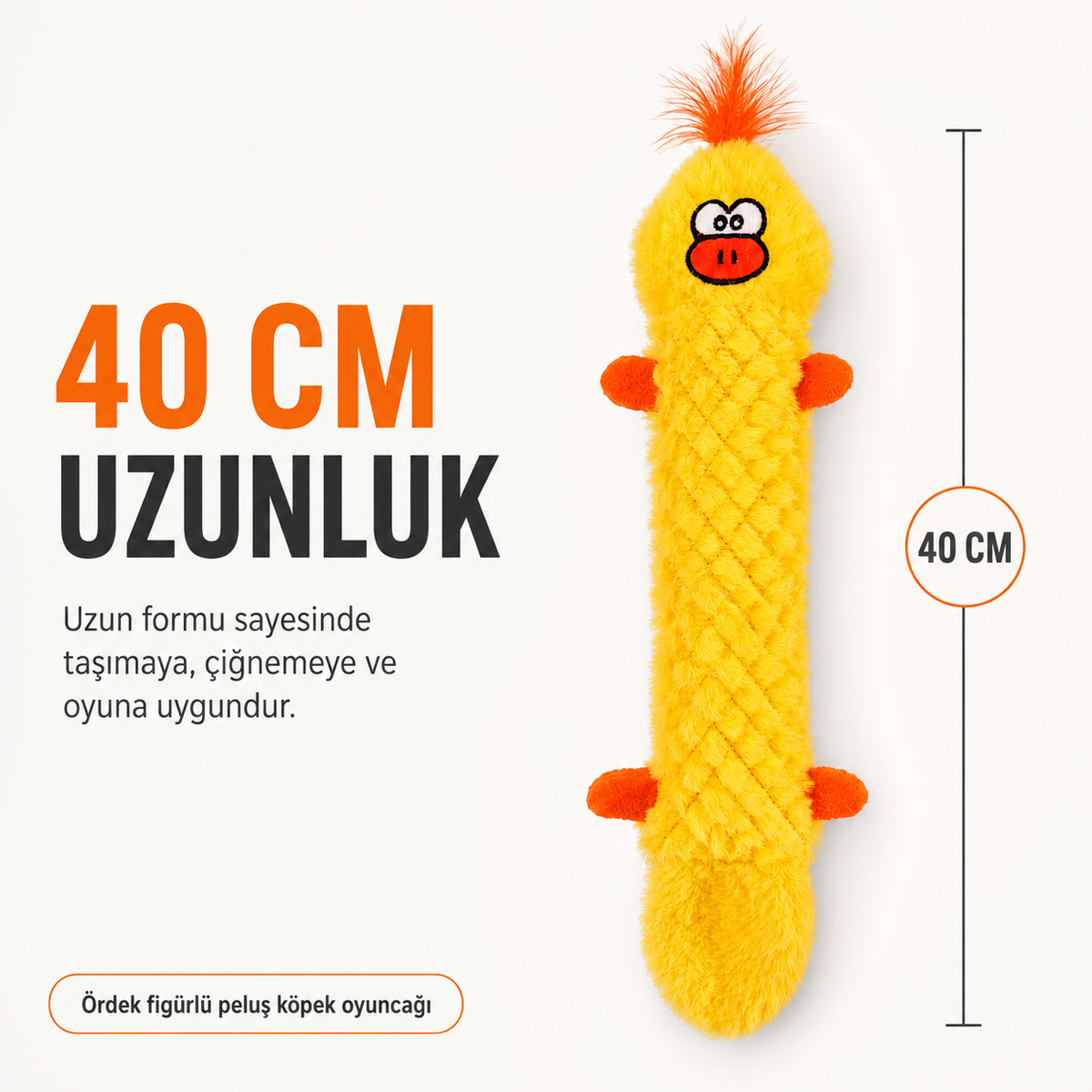 Havhav Ördek Köpek Oyuncağı – At Getir ve Çekiştirme Oyuncağı 40 cm