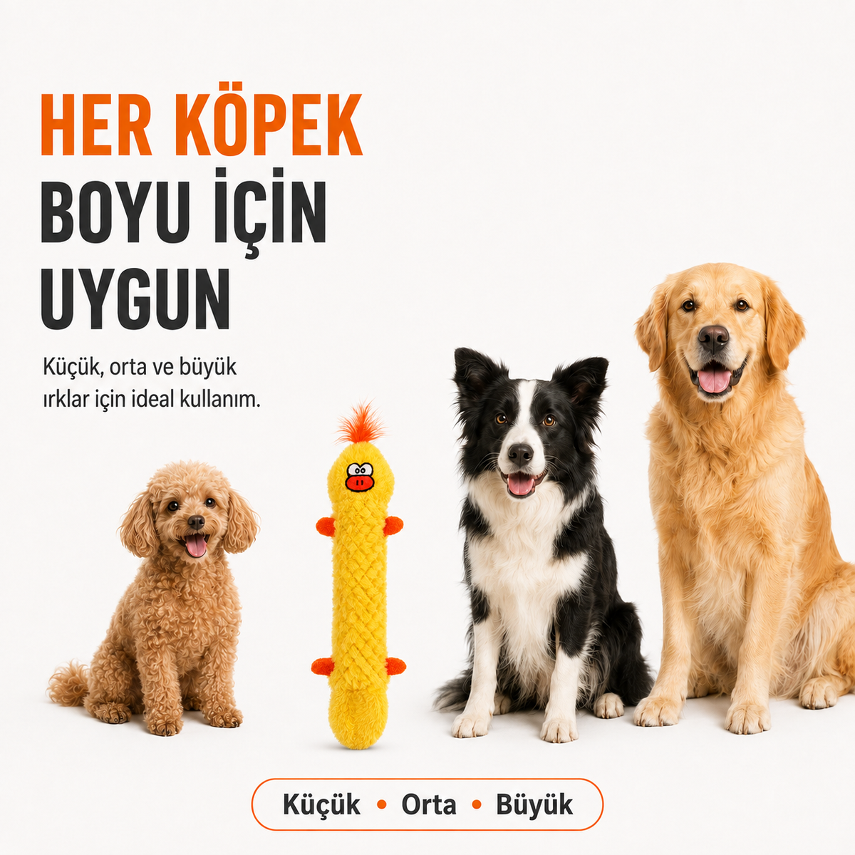 Havhav Ördek Köpek Oyuncağı – At Getir ve Çekiştirme Oyuncağı 40 cm