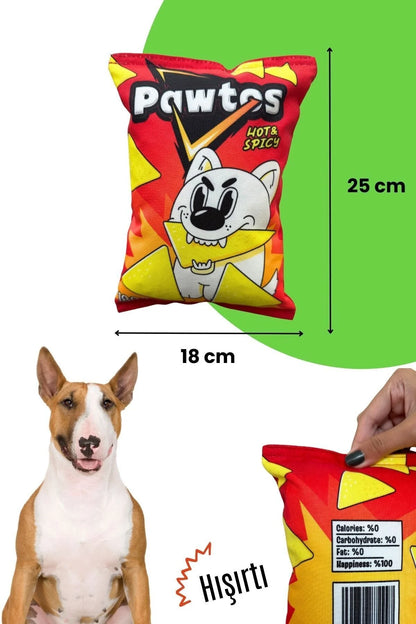 Pawtos Peluş Cips Hışırtı Sesli Köpek Oyuncağı Cips Şeklinde Ses Çıkaran Köpek Oyun Arkadaşı